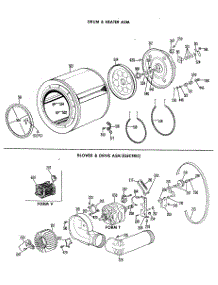 03 - Drum & Heater Asm. parts for Ge Dryer DDE5211BAL from AppliancePartsPros.com