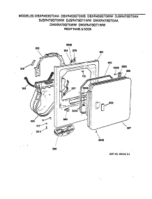 03 - Front Panel & Door parts for Ge Dryer DWXR473GT0WW from AppliancePartsPros.com