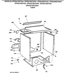 04 - Cabinet parts for Ge Dryer DPXQ473GT0AA from AppliancePartsPros.com