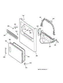 03 - Cabinet Front parts for Ge Dryer DLLR113ET1WB from AppliancePartsPros.com