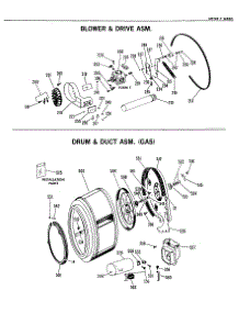 03 - Blower & Drive Asm. parts for Ge Dryer DDG8288PKC from AppliancePartsPros.com