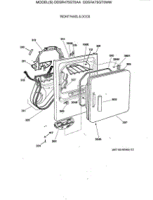 02 - Front Panel & Door parts for Ge Dryer DDSR475GT0AA from AppliancePartsPros.com