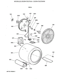 04 - Drum parts for Ge Dryer DDSR475GT0AA from AppliancePartsPros.com