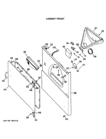 02 - Cabinet Front parts for Ge Dryer DDE5706LAL from AppliancePartsPros.com