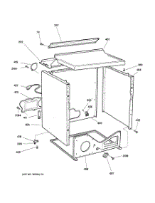 03 - Cabinet parts for Ge Dryer DJSR473GT3WW from AppliancePartsPros.com