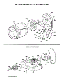 02 - Blower & Drive Assembly parts for Ge Dryer DDG7985SBLWW from AppliancePartsPros.com