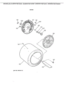 03 - Drum parts for Ge Dryer DWXR473ET2WW from AppliancePartsPros.com