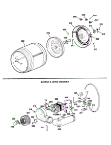 04 - Blower & Drive Assembly parts for Ge Dryer DDE7900SAL from AppliancePartsPros.com