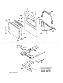 03 - Cabinet Front, Gas Valve & Burner Asm. parts for Ge Dryer DWLR473GT1WB from AppliancePartsPros.com