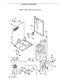 02 - Cabinet, Front Panel, Door & Motor parts for Ge Dryer DSKP233ET0 from AppliancePartsPros.com