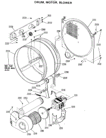 03 - Drum, Motor, Blower parts for Ge Dryer DDP1275CAW from AppliancePartsPros.com