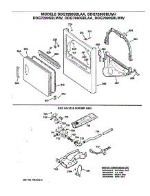 03 - Gas Valve & Burner Asm. parts for Ge Dryer DDG7280SBLAA from AppliancePartsPros.com