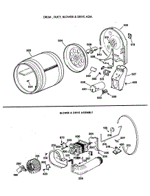 02 - Drum, Duct, Blowr & Drive Asm. parts for Ge Dryer DCLR333GT0WW from AppliancePartsPros.com