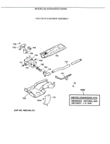 05 - Gas Valve & Burner Assembly parts for Ge Dryer DZSQ495GT2WW from AppliancePartsPros.com