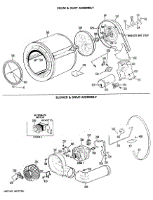 03 - Drum & Duct Assembly parts for Ge Dryer DRL2455KBL from AppliancePartsPros.com