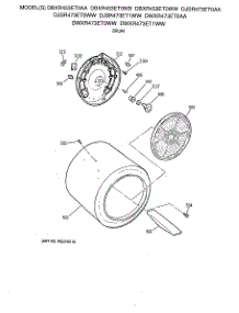 04 - Drum parts for Ge Dryer DBXR453ET0WB from AppliancePartsPros.com