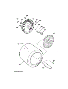 04 - Drum parts for Ge Dryer DNXR473EW0AA from AppliancePartsPros.com