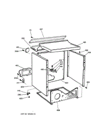03 - Cabinet parts for Ge Dryer DWSR473EV0AA from AppliancePartsPros.com