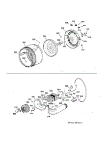 04 - Drum, Heater Asm., Blower & Drive Assembly parts for Ge Dryer DCLR333EV0WW from AppliancePartsPros.com
