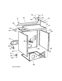 03 - Cabinet parts for Ge Dryer DPSF505EW1WW from AppliancePartsPros.com
