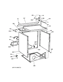 03 - Cabinet parts for Ge Dryer DPSF505GW1AA from AppliancePartsPros.com