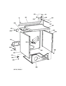 03 - Cabinet parts for Ge Dryer DPSF505EW0AA from AppliancePartsPros.com