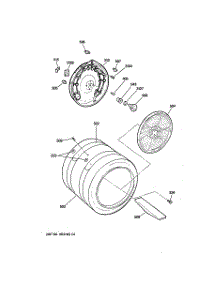 04 - Drum parts for Ge Dryer DPSF505EW0AA from AppliancePartsPros.com