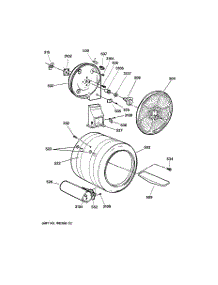 04 - Drum parts for Ge Dryer DPSF505GW0WW from AppliancePartsPros.com