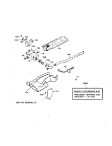 05 - Gas Valve & Burner Assembly parts for Ge Dryer DPSF505GW0WW from AppliancePartsPros.com