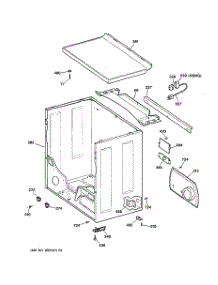 03 - Cabinet parts for Ge Dryer DVLR223GV0AA from AppliancePartsPros.com