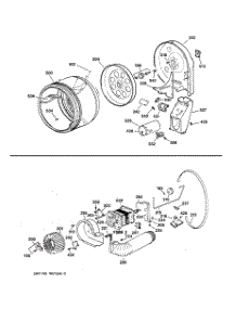04 - Drum, Duct, Blower & Drive Asm. parts for Ge Dryer DVLR223GV0AA from AppliancePartsPros.com