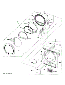 03 - Front Panel & Door parts for Ge Dryer DCCH485EK0MS from AppliancePartsPros.com