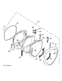 03 - Door parts for Ge Dryer DPVH890EJ1MG from AppliancePartsPros.com