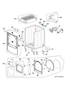 02 - Cabinet, Front Panel & Door parts for Ge Dryer PTDN800EM0WW from AppliancePartsPros.com