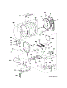 04 - Drum, Blower & Motor Assembly parts for Ge Dryer PTDS850EM0WW from AppliancePartsPros.com