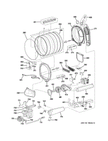03 - Drum, Blower & Motor parts for Ge Dryer PTDN805GM0MS from AppliancePartsPros.com
