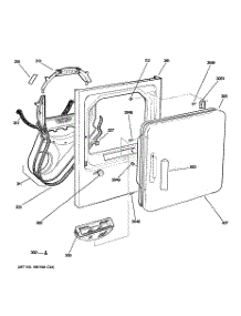 02 - Front Panel & Door parts for Ge Dryer DIST333JTGWW from AppliancePartsPros.com