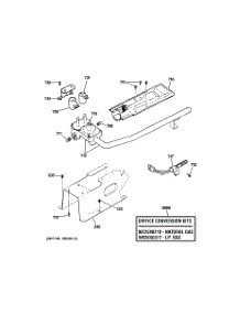05 - Gas Valve & Burner Assembly parts for Ge Dryer DWSR483GG8WW from AppliancePartsPros.com