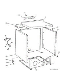 03 - Cabinet parts for Ge Dryer DISR473CG0WW from AppliancePartsPros.com