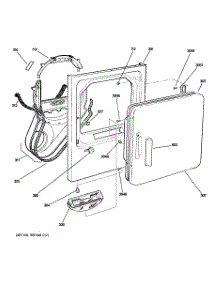 02 - Front Panel & Door parts for Ge Dryer DISR333FTBWW from AppliancePartsPros.com