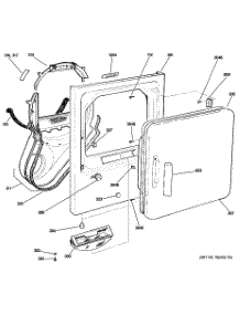 02 - Front Panel & Door parts for Ge Dryer DCCB330GD3WC from AppliancePartsPros.com