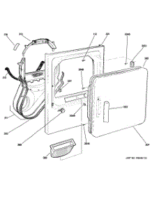 02 - Front Panel & Door parts for Ge Dryer DLLSR33EF0WC from AppliancePartsPros.com