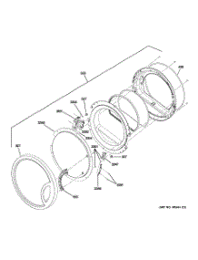 03 - Door parts for Ge Dryer DCVH515EF0WW from AppliancePartsPros.com