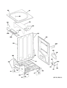 04 - Cabinet parts for Ge Dryer DCVH515EF0WW from AppliancePartsPros.com