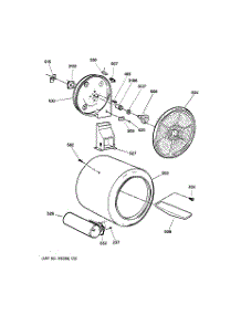 04 - Drum parts for Ge Dryer DISR333KC2WW from AppliancePartsPros.com