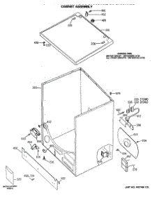 02 - Cabinet Assembly parts for Ge Dryer DDG7289RCLWW from AppliancePartsPros.com