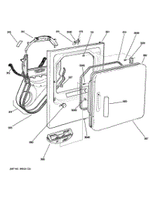 02 - Front Panel & Door parts for Ge Dryer DHDSR46EE0WW from AppliancePartsPros.com