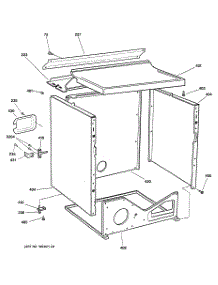 03 - Cabinet parts for Ge Dryer DHDRR48EE0WW from AppliancePartsPros.com