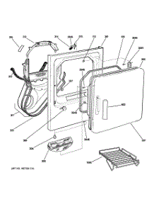 02 - Front Panel & Door parts for Ge Dryer DWSR405GB1CC from AppliancePartsPros.com