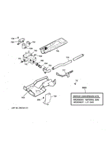 05 - Gas Valve & Burner Assembly parts for Ge Dryer DBXR463GD1CC from AppliancePartsPros.com